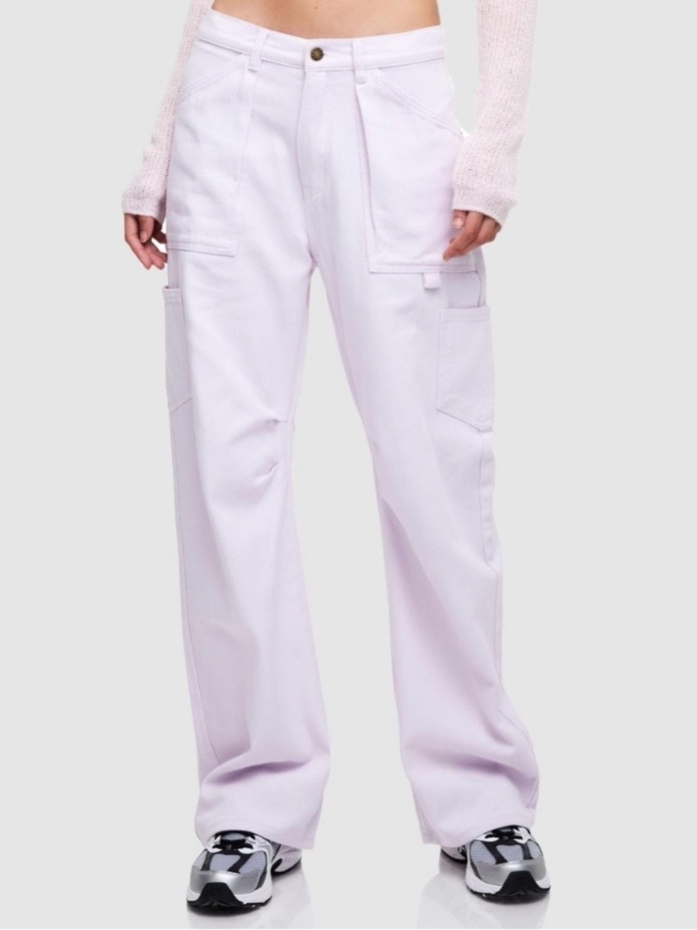 Lioness Miami Vice Wide Leg Cargo Pants in Light Lavender